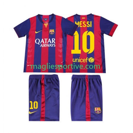 Completo Calcio Barcellona Lionel Messi 10 2014 2015 Retro Bambino Divisa Prima